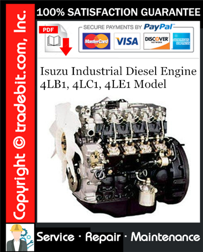 Isuzu Industrial Diesel Engine 4LB1, 4LC1, 4LE1 Model Service Repair Manual Download ★