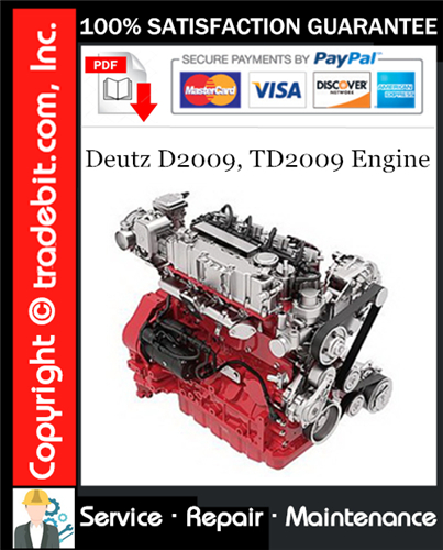 Deutz D2009, TD2009 Engine Service Repair Manual Download ★