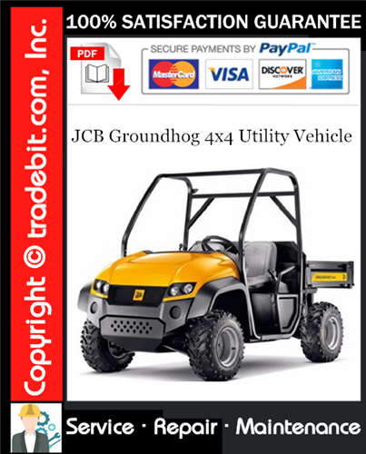 Thumbnail JCB Groundhog 4x4 Utility Vehicle Service Repair Manual Download ★