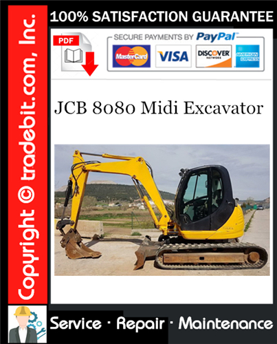 Thumbnail JCB 8080 Midi Excavator Service Repair Manual Download ★
