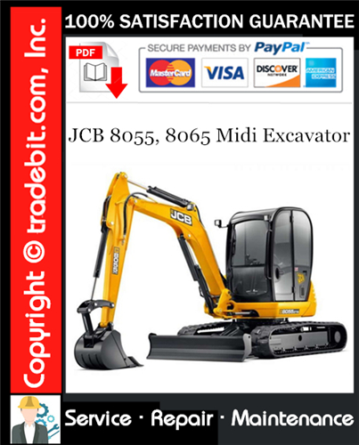 Thumbnail JCB 8055, 8065 Midi Excavator Service Repair Manual Download ★