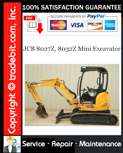 JCB 8027Z, 8032Z Mini Excavator Service Repair Manual Download ★