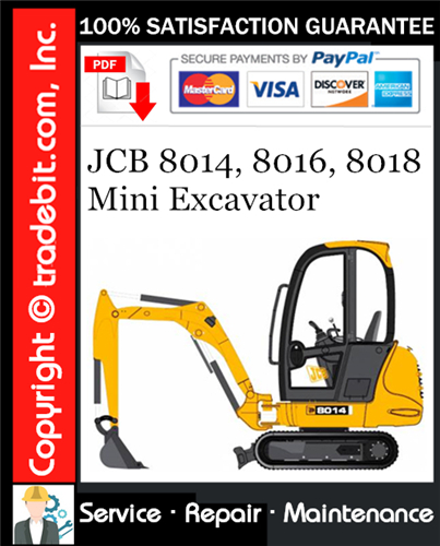 JCB 8014, 8016, 8018 Mini Excavator Service Repair Manual Download ★