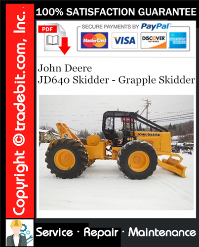 Thumbnail John Deere JD640 Skidder - Grapple Skidder Service Repair Manual Download ★