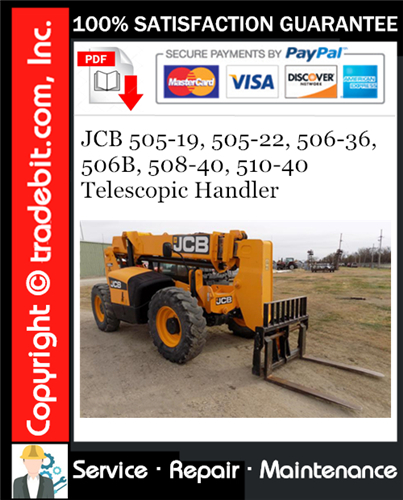 Thumbnail JCB 505-19, 505-22, 506-36, 506B, 508-40, 510-40 Telescopic Handler Service Repair Manual Download ★ Thumbnail JCB 505-19, 505-22, 506-36, 506B, 508-40, 510-40 Telescopic Handler Service Repair Manual Download ★