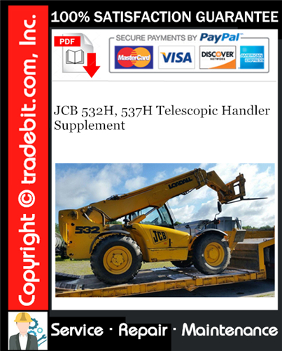 JCB 532H, 537H Telescopic Handler Supplement Service Manual Download ★
