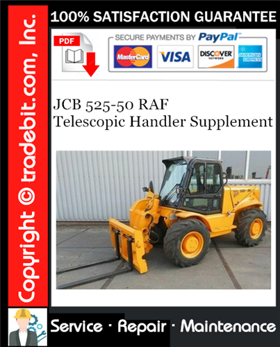 Thumbnail JCB 525-50 RAF Telescopic Handler Supplement Service Manual Download ★ Thumbnail JCB 525-50 RAF Telescopic Handler Supplement Service Manual Download ★