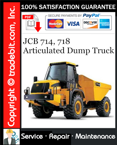 JCB 714, 718 Articulated Dump Truck Service Repair Manual Download ★