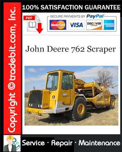 Thumbnail John Deere 762 Scraper Service Repair Manual Download ★