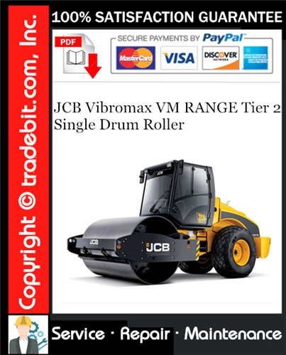 JCB Vibromax VM RANGE Tier 2 Single Drum Roller Service Repair Manual Download ★