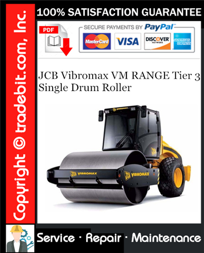 Thumbnail JCB Vibromax VM RANGE Tier 3 Single Drum Roller Service Repair Manual Download ★
