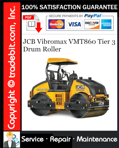 Thumbnail JCB Vibromax VMT860 Tier 3 Drum Roller Service Repair Manual Download ★