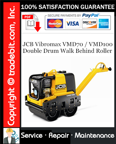 Thumbnail JCB Vibromax VMD70 / VMD100 Double Drum Walk Behind Roller Service Repair Manual Download ★