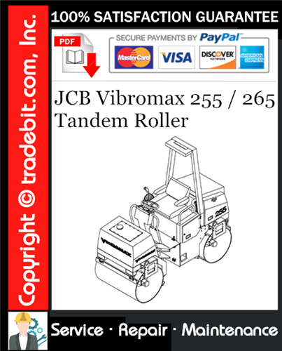 Thumbnail JCB Vibromax 255 / 265 Tandem Roller Service Repair Manual Download ★