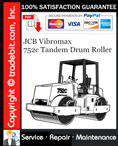 JCB Vibromax 752c Tandem Drum Roller Service Repair Manual Download ★