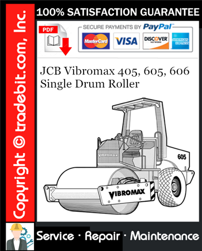 JCB Vibromax 405, 605, 606 Single Drum Roller Service Repair Manual Download ★