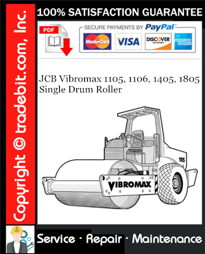 Thumbnail JCB Vibromax 1105, 1106, 1405, 1805 Single Drum Roller Service Repair Manual Download ★