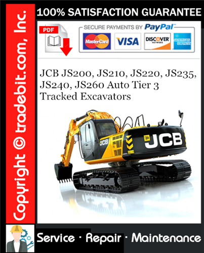 Thumbnail JCB JS200, JS210, JS220, JS235, JS240, JS260 Auto Tier 3 Tracked Excavators Service Repair Manual Download ★ Thumbnail JCB JS200, JS210, JS220, JS235, JS240, JS260 Auto Tier 3 Tracked Excavators Service Repair Manual Download ★