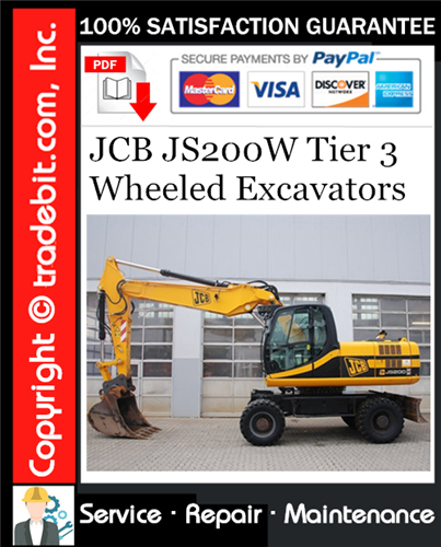 JCB JS200W Tier 3 Wheeled Excavators Service Repair Manual Download ★
