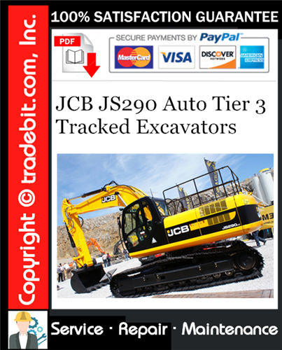 JCB JS290 Auto Tier 3 Tracked Excavators Service Repair Manual Download ★