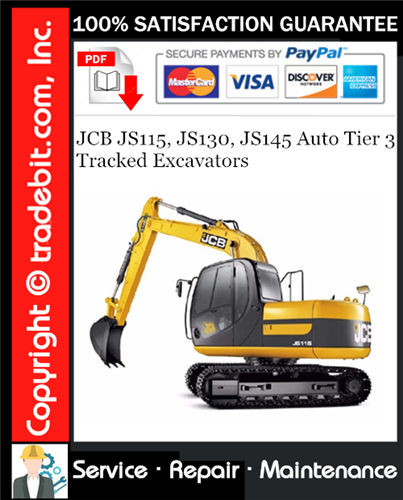 JCB JS115, JS130, JS145 Auto Tier 3 Tracked Excavators Service Repair Manual Download ★