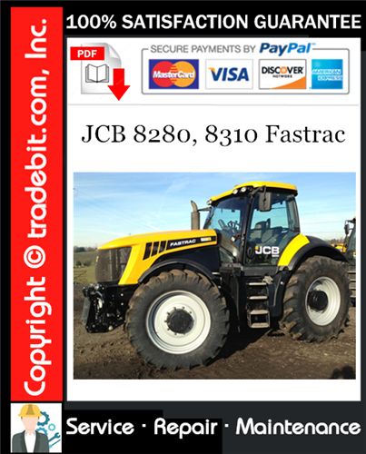 JCB 8280, 8310 Fastrac Service Repair Manual Download ★
