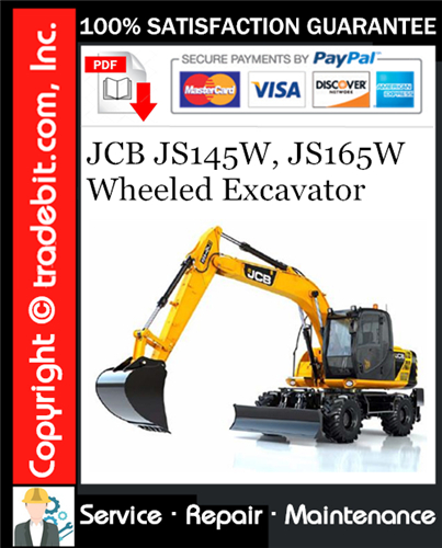 JCB JS145W, JS165W Wheeled Excavator Service Repair Manual Download ★