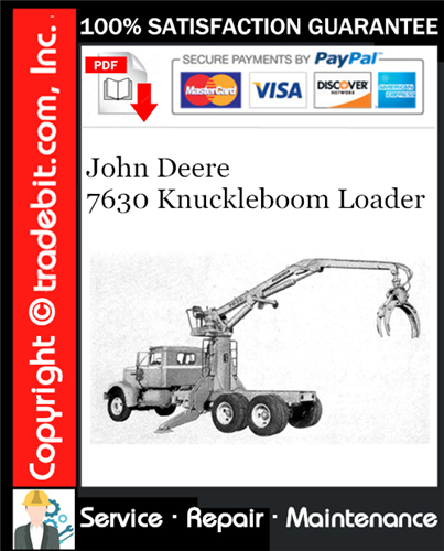 Thumbnail John Deere 7630 Knuckleboom Loader Service Repair Manual Download ★