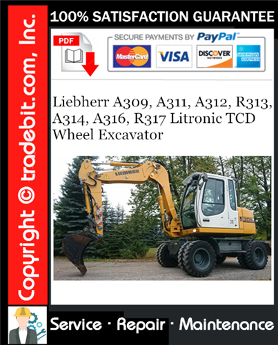 Liebherr A309, A311, A312, R313, A314, A316, R317 Litronic TCD Wheel Excavator Service Repair Manual Download ★