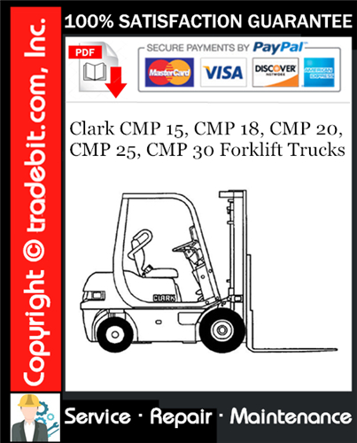 Thumbnail Clark CMP 15, CMP 18, CMP 20, CMP 25, CMP 30 Forklift Trucks Service Repair Manual Download ★