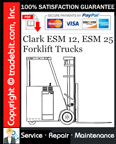 Thumbnail Clark ESM 12, ESM 25 Forklift Trucks Service Repair Manual Download ★