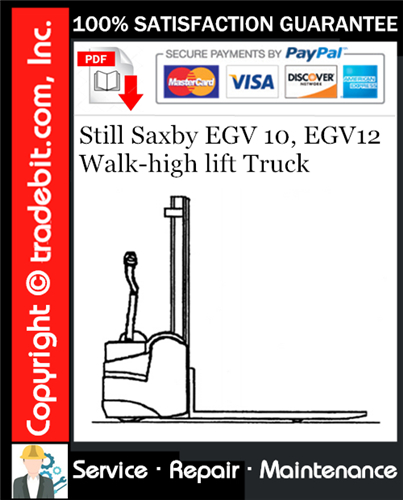 Thumbnail Still Saxby EGV 10, EGV12 Walk-high lift Truck Service Repair Manual Download ★
