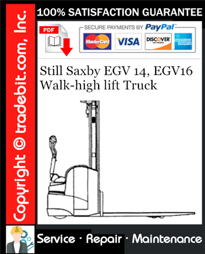 Thumbnail Still Saxby EGV 14, EGV16 Walk-high lift Truck Service Repair Manual Download ★
