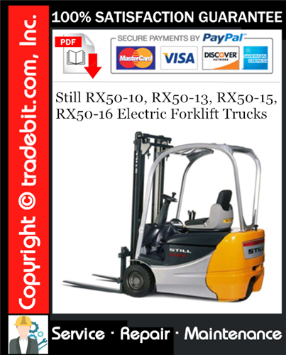 Thumbnail Still RX50-10, RX50-13, RX50-15, RX50-16 Electric Forklift Trucks Service Repair Manual Download ★