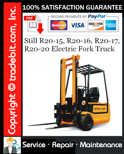 Thumbnail Still R20-15, R20-16, R20-17, R20-20 Electric Fork Truck Service Repair Manual Download ★