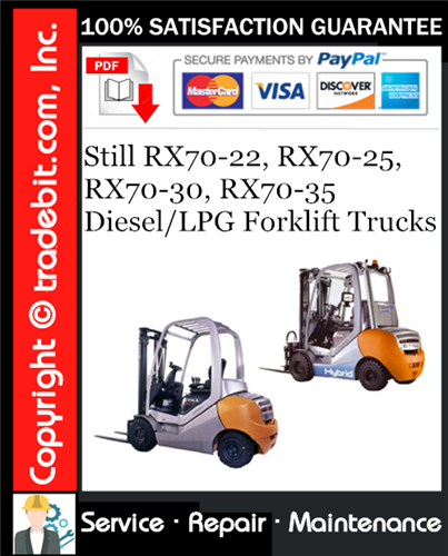 Thumbnail Still RX70-22, RX70-25, RX70-30, RX70-35 Diesel/LPG Forklift Trucks Service Repair Manual Download ★