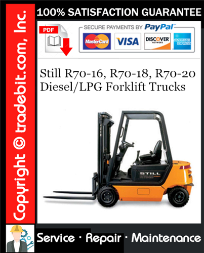 Still R70-16, R70-18, R70-20 Diesel/LPG Forklift Trucks Service Repair Manual Download ★
