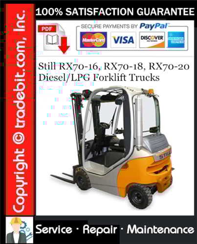 Thumbnail Still RX70-16, RX70-18, RX70-20 Diesel/LPG Forklift Trucks Service Repair Manual Download ★