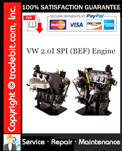 VW 2.0I SPI (BEF) Engine Service Repair Manual Download ★