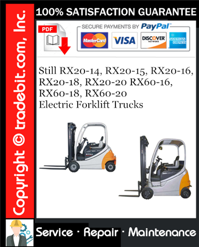 Thumbnail Still RX20-14, RX20-15, RX20-16, RX20-18, RX20-20 RX60-16, RX60-18, RX60-20 Electric Forklift Trucks Service Repair Manual Download ★