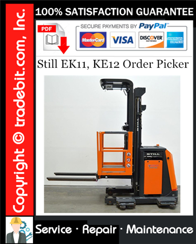 Still EK11, KE12 Order Picker Service Repair Manual Download ★