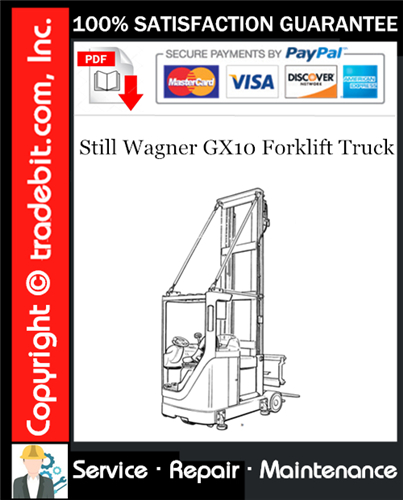 Still Wagner GX10 Forklift Truck Service Repair Manual Download ★