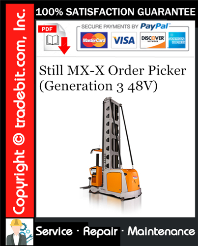 Thumbnail Still MX-X Order Picker (Generation 3 48V) Service Repair Manual Download ★