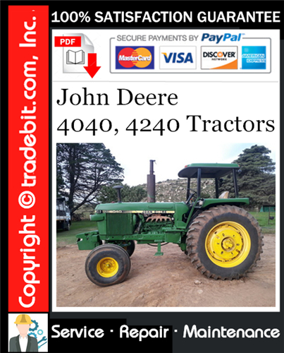 Thumbnail John Deere 4040, 4240 Tractors Service Repair Manual Download ★