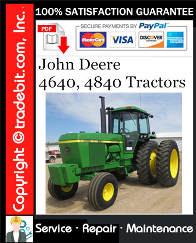 Thumbnail John Deere 4640, 4840 Tractors Service Repair Manual Download ★
