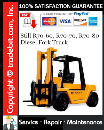 Thumbnail Still R70-60, R70-70, R70-80 Diesel Fork Truck Service Repair Manual Download ★