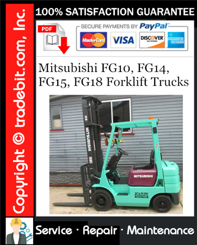 Mitsubishi FG10, FG14, FG15, FG18 Forklift Trucks Service Repair Manual Download ★