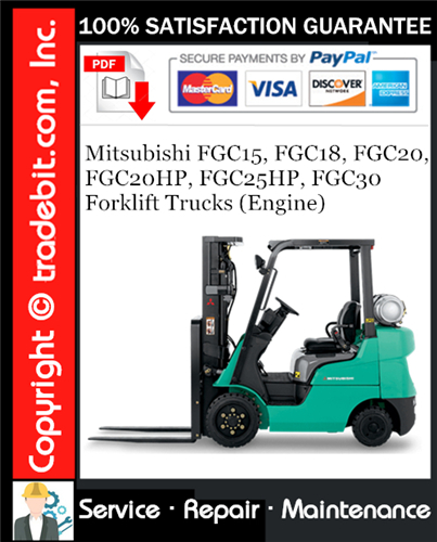 Mitsubishi FGC15, FGC18, FGC20, FGC20HP, FGC25HP, FGC30 Forklift Trucks (Engine) Service Repair Manual Download ★