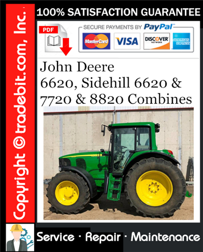 Thumbnail John Deere 6620, Sidehill 6620 & 7720 & 8820 Combines Service Repair Manual Download ★