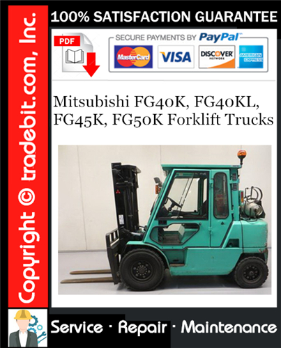 Thumbnail Mitsubishi FG40K, FG40KL, FG45K, FG50K Forklift Trucks Service Repair Manual Download ★